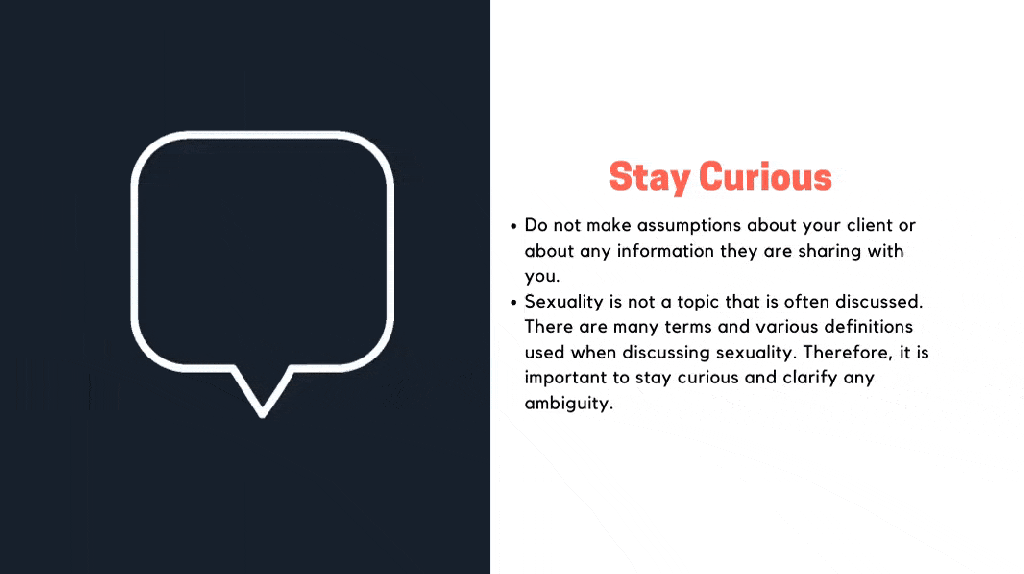 Presentation slide on the tip stay curious